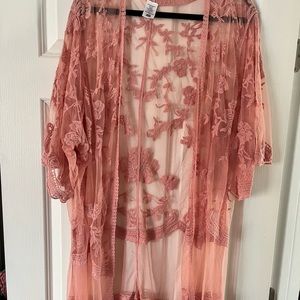 Blush pink shawl cover up